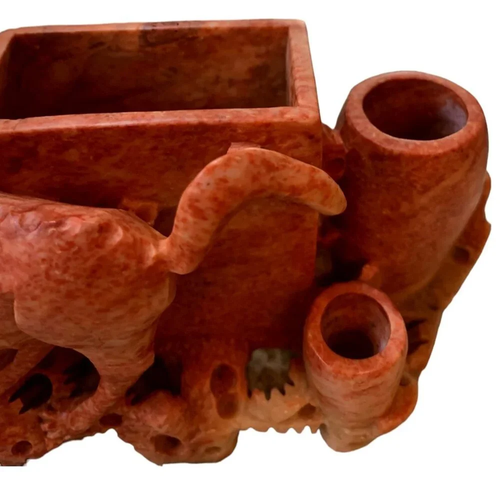 Vintage Chinese Soapstone Brush Holder